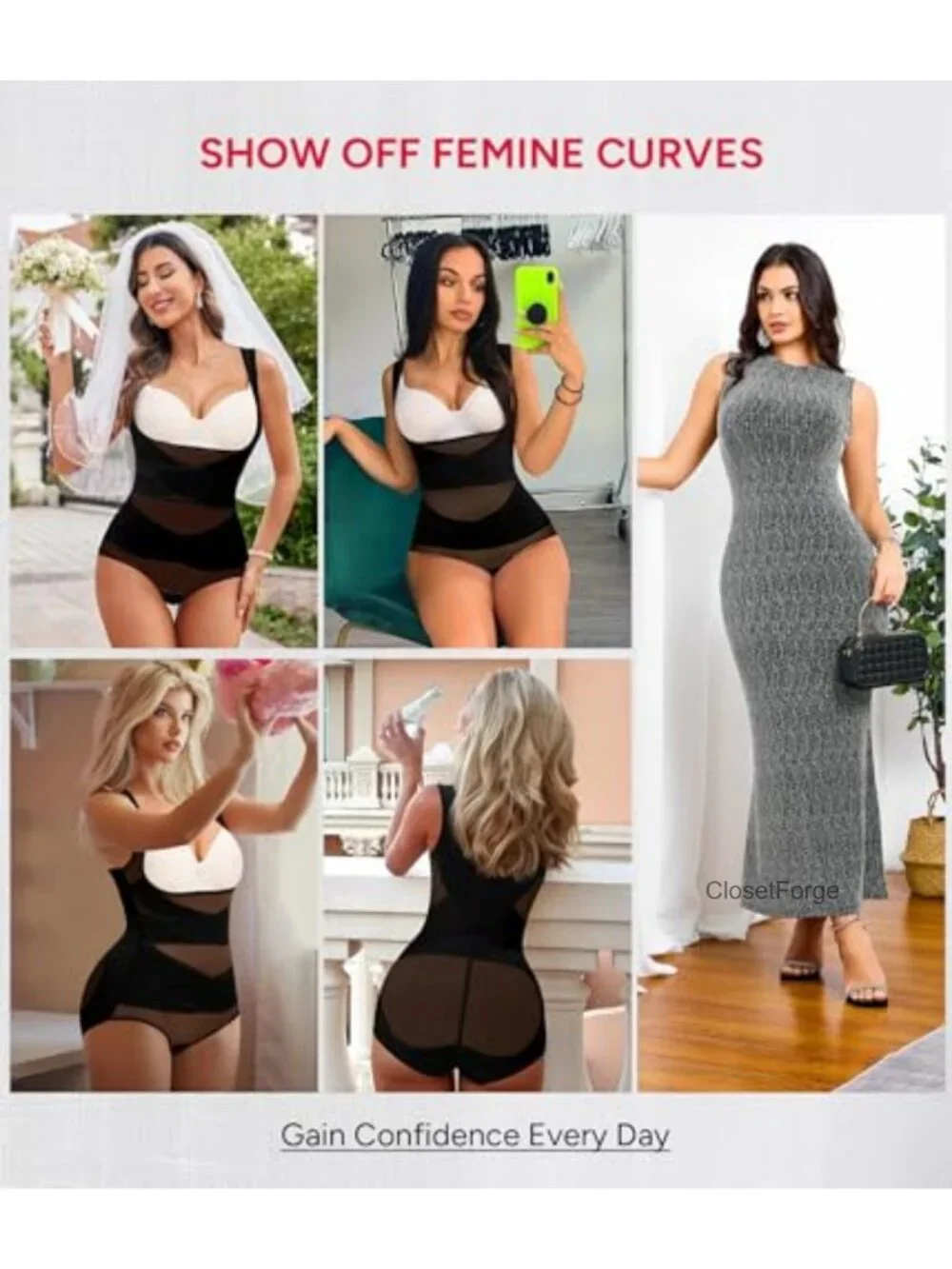 Tummy Control Shapewear Bodysuit Waist Trainer Faja Body Shaper